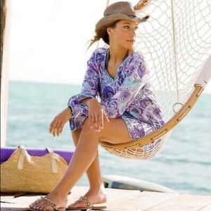 Athleta Purple Paisley Swim Coverup Small